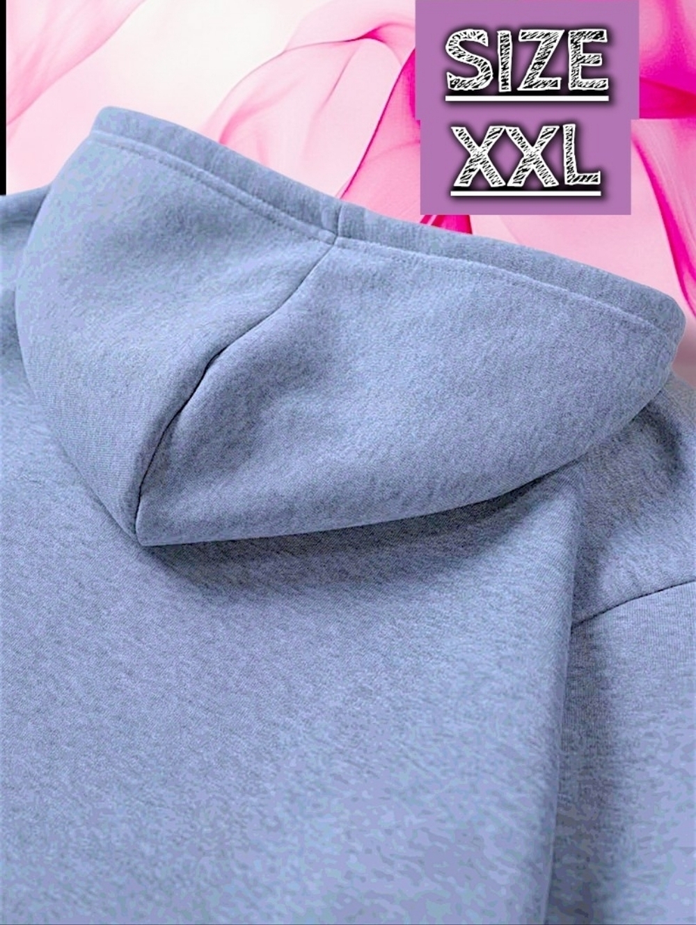 Women's Skull Pattern Printed Casual Fleece-Lined Pullover Hoodie in Gray Sz XXL - Picture 6 of 13